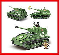 100085 Конструктор Quanguan "Самоходная артиллерийская установка СУ-76", 601 деталь, аналог LEGO (Лего)