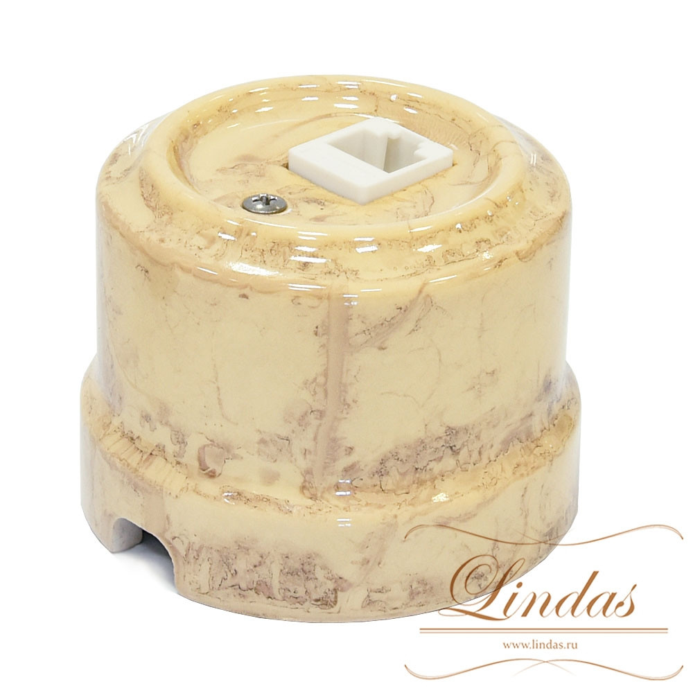 Розетка RJ-45 декор Карамель, Lindas