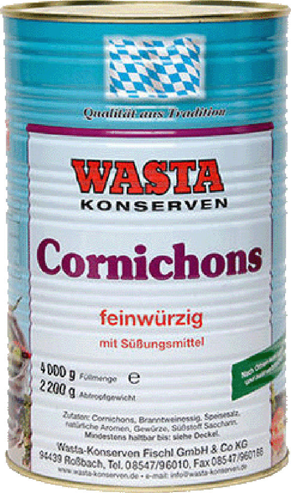 Корнишоны "WASTA" Германия 4 л / 2,2 кг