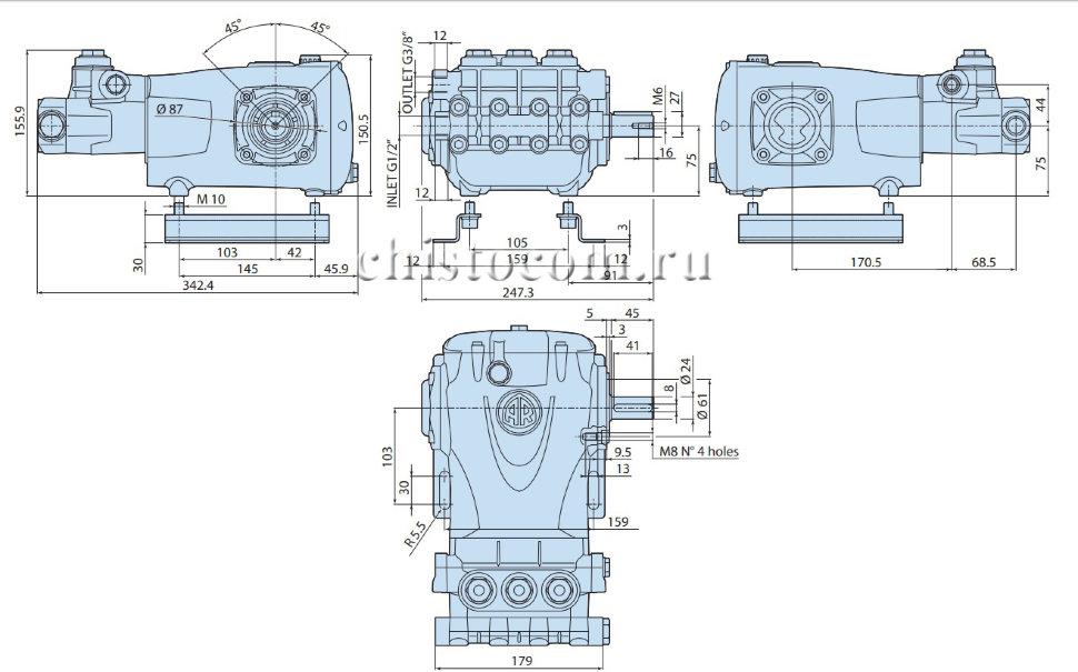 RGX 15.50 H N - Насос высокого давления | ANNOVI REVERBERI | 500 бар, 15 л/мин - фото 2 - id-p136759120