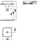 Умывальник ULTRA квадратный на столешницу 40х40 см, фото 2