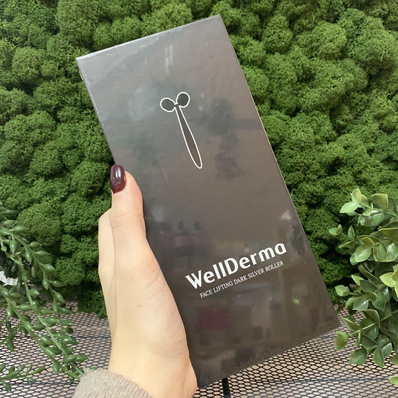 Роликовый массажёр для лица WellDerma Face Lifting Dark Silver Roller