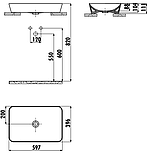 Умывальник ULTRA прямоугольный на столешницу 40х60 см, фото 2
