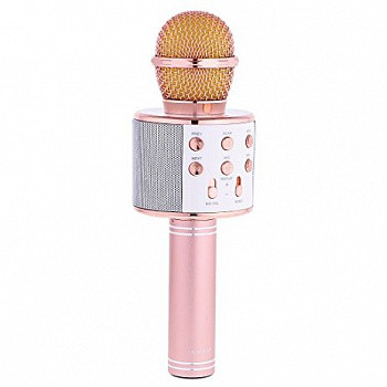 Беспроводной микрофон караоке Wster WS-858 (оригинал) розовый