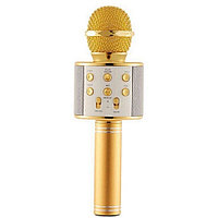 Беспроводной микрофон караоке Wster WS-858 (оригинал) золотой, фото 1
