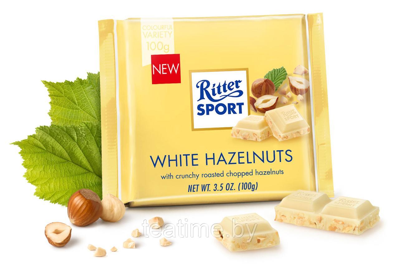 Шоколад RITTER SPORT с дробленым лесным орехом и хлопьями 100 г белый