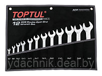 Набор ключей рожк, 6-32мм 12шт (черное полотно) TOPTUL GPAJ1202