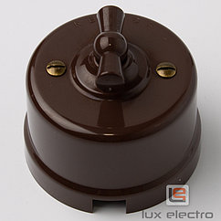 Verona Выключатель двухклавишный, цвет коричневый