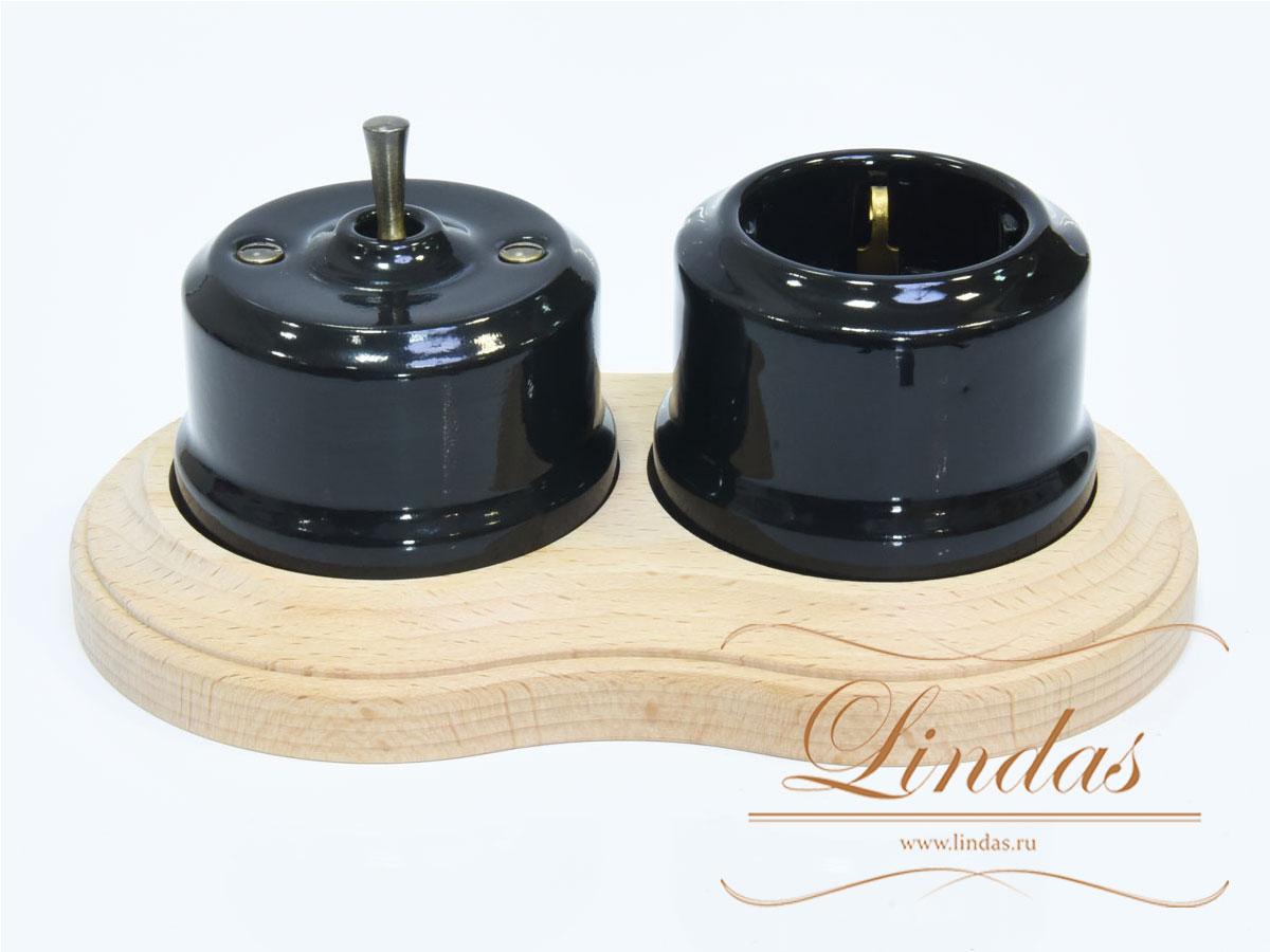 Кнопка-тумблер Lindas, цвет черный, ручка бронза - фото 7 - id-p137573761