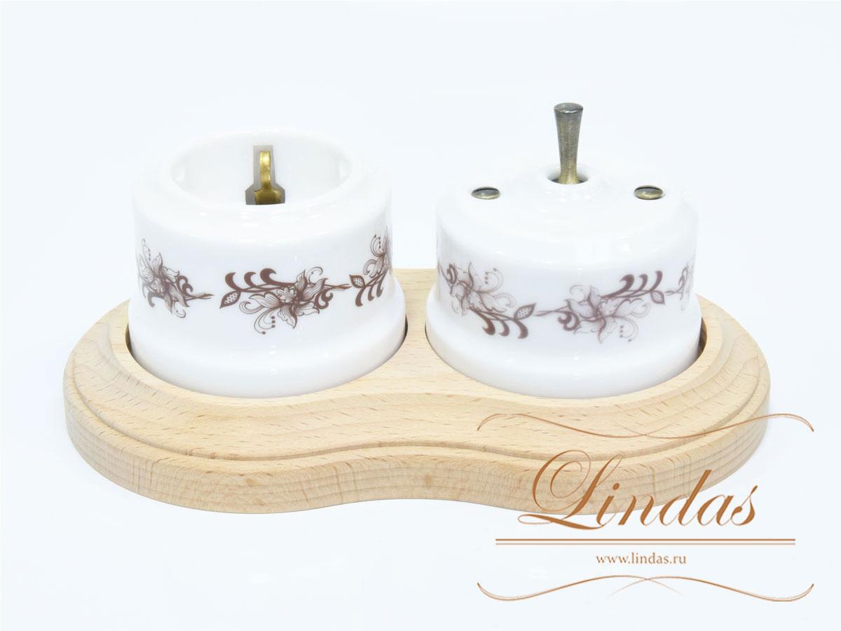 Тумблерный ретро выключатель Lindas, орнамент №1 (лилия), ручка бронза - фото 6 - id-p137573770