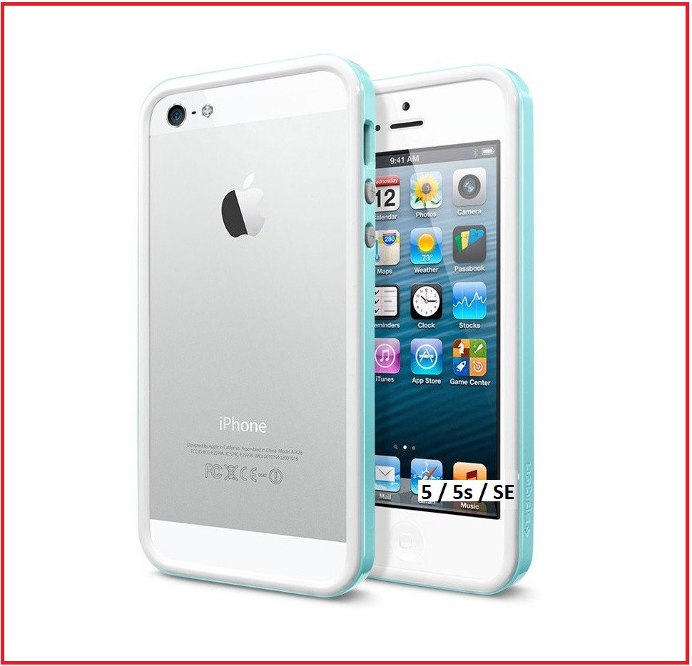 Бампер SGP Neo Hybrid EX Slim Apple Iphone 5 / 5s / SE White/Green (копия)