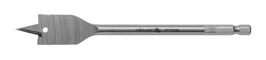 Сверло перьевое по дереву с шестигранным хвостовиком 6 х 152 мм - hoegert (ht7d106)