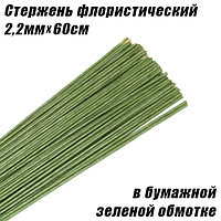 Стержень 2,2мм флористический, в бумажной зеленой обмотке