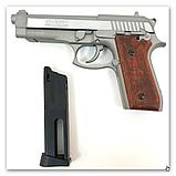 Пистолет SWISS ARMS SA92 (Beretta92), к.4,5 мм, металл, блоубэк, 21 шарик, цвет-нерж., фото 5