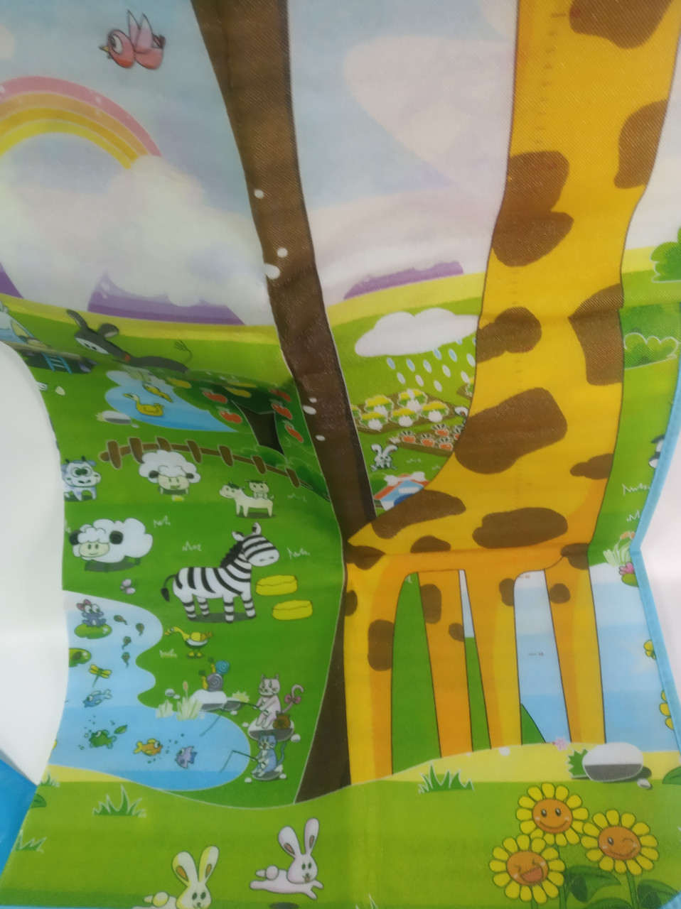 Детский коврик двухсторонний 1.5*1,8 м, толщина 0.5 см. Жираф + буквы игровой детский коврик. - фото 2 - id-p137657784