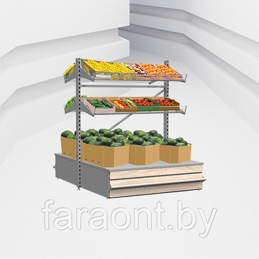Фруктово-овощной островной модуль Stahler с декоративной панелью - фото 1 - id-p137684200