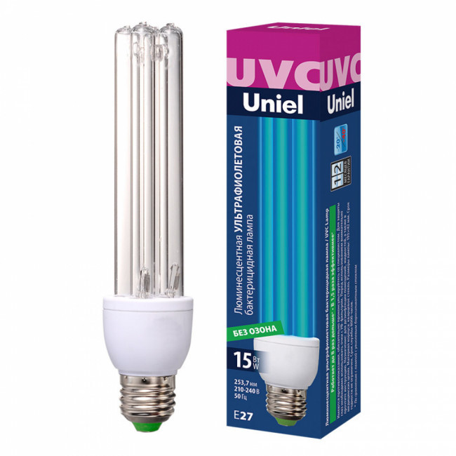 UL-00007270 ESL-PLD-15/UVCB/E27/CL E27 Лампа ультрафиолетовая бактерицидная UNIEL - фото 1 - id-p136569050