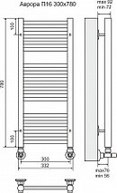 Полотенцесушитель водяной (AURORA) Аврора П16 300х780 (5+6+5) TERMINUS, фото 2