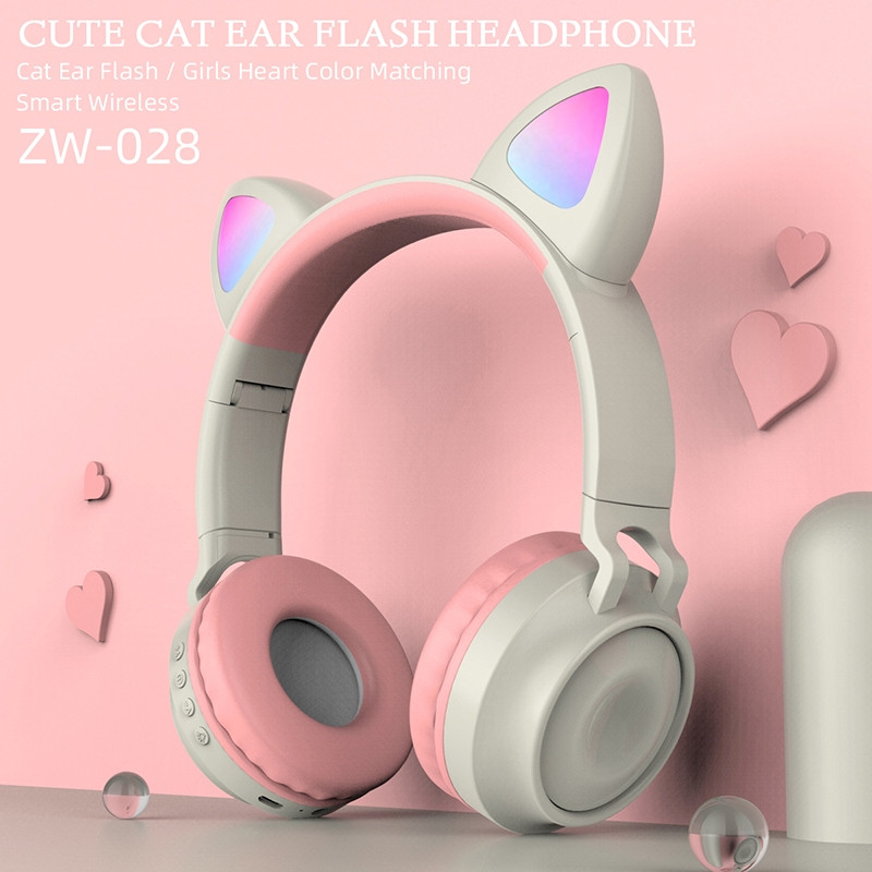 Беспроводные детские наушники Wireless Headphones Cat Ear ZW-028 - фото 1 - id-p137707335