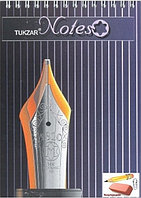 Блокнот на гребне А5 Tukzar Перо, мягкая обложка, 60 листов, клетка