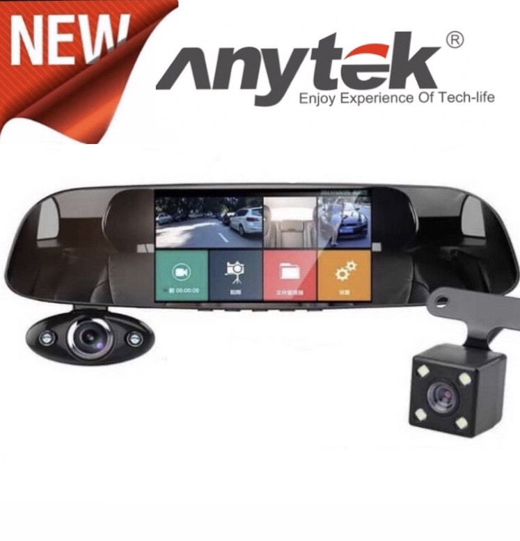 Зеркало видеорегистратор Anytek B33 (3 камеры)