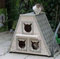 Дом для кошки уличный из массива сосны "Кошкин Дом №26"