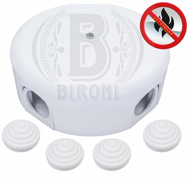Распределительная коробка 78мм, цвет белый, пластик Bironi - фото 1 - id-p137747942