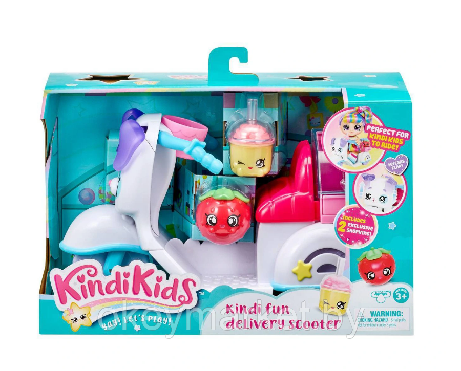 Скутер для кукол Кинди Кидс Kindi Kids Fun Delivery Scooter and 2 Shopkins - фото 1 - id-p137750807