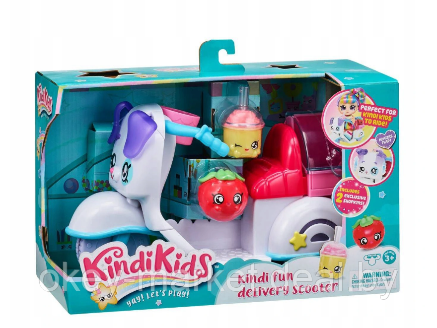 Скутер для кукол Кинди Кидс Kindi Kids Fun Delivery Scooter and 2 Shopkins - фото 2 - id-p137750807