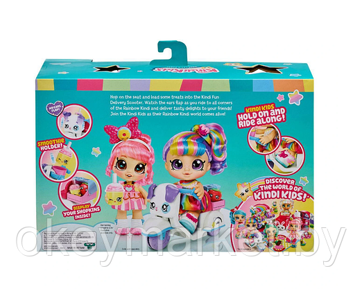Скутер для кукол Кинди Кидс Kindi Kids Fun Delivery Scooter and 2 Shopkins, фото 3