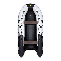 Лодка Ривьера 4300 Килевое надувное дно "Комби" светло-серый/черный, фото 1