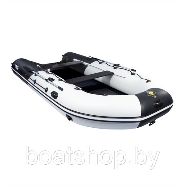 Лодка Ривьера 4300 Килевое надувное дно "Комби" светло-серый/черный - фото 3 - id-p137754383