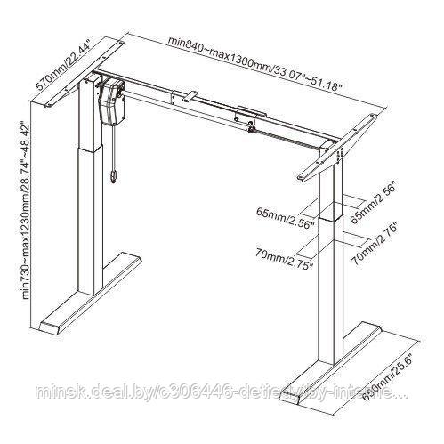 Компьютерный электрорегулируемый стол Electric Desk Compact - фото 4 - id-p137759368