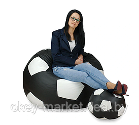Бескаркасное кресло футбольный мяч 110 см + подножка 40 см Egato