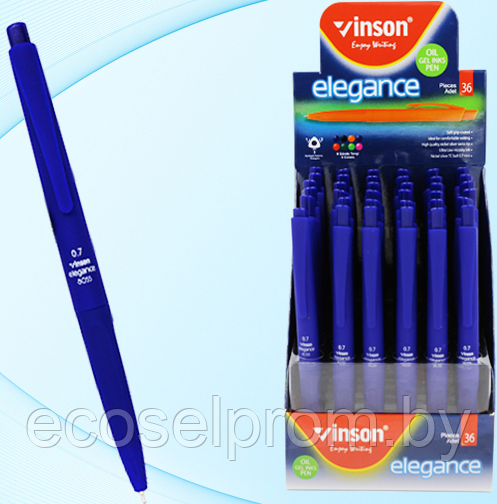 Автоматическая шариковая ручка с чернилами на масляной основе: "VINSON elegance"; синий  корпус с покрытием