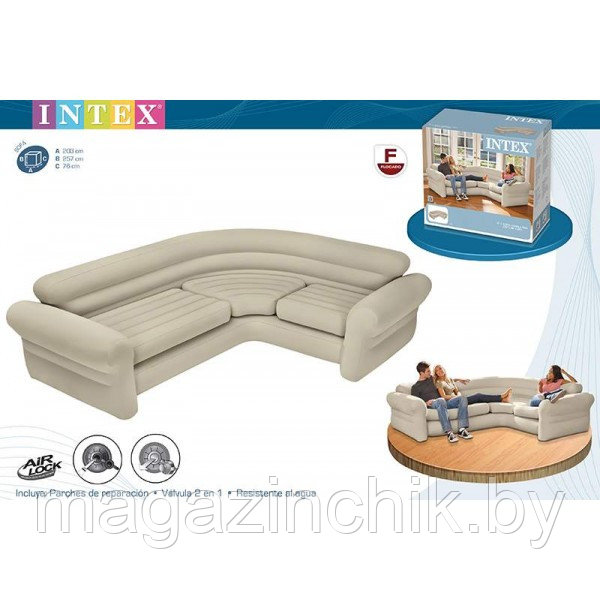 Надувной угловой диван Intex 68575 Corner Sofa 257x203x76 см - фото 2 - id-p10519032