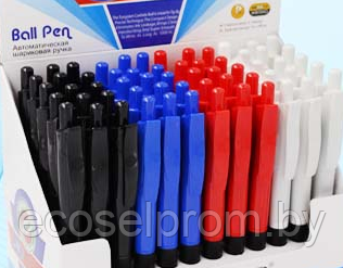 Автоматическая шариковая ручка: цветной корпус, резиновый держатель чёрного цвета; длина лин 1000m - фото 2 - id-p137794495