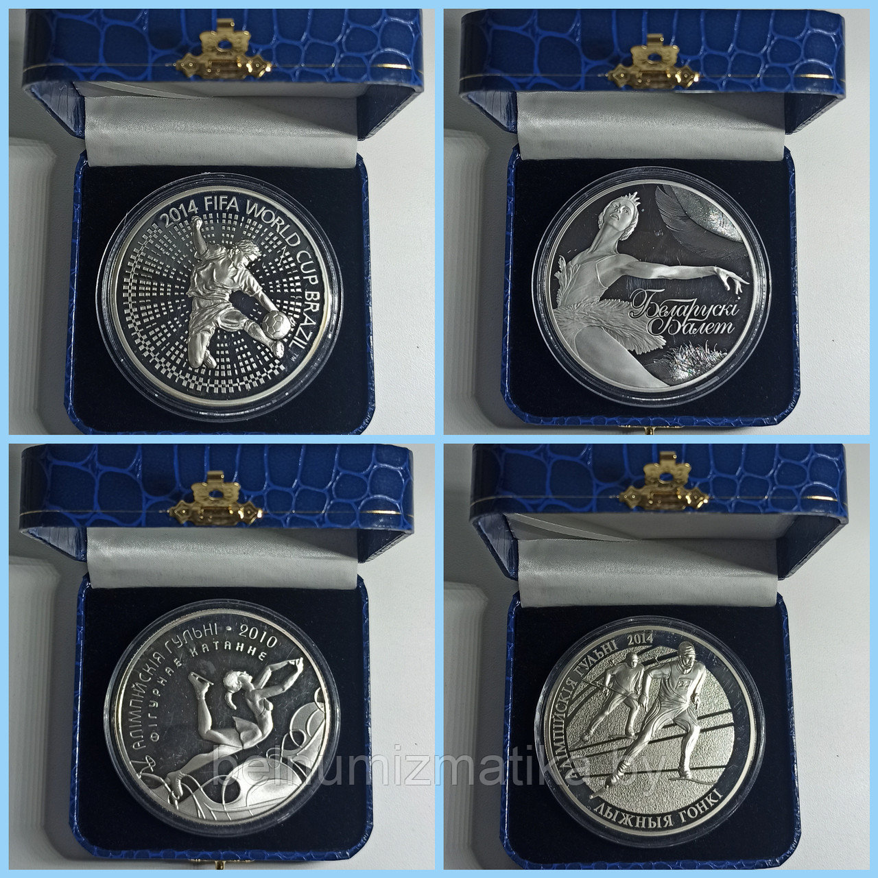 Футляр для одной монеты в капсуле Ø 74,00 мм синий из кожзаменителя - фото 2 - id-p137283304