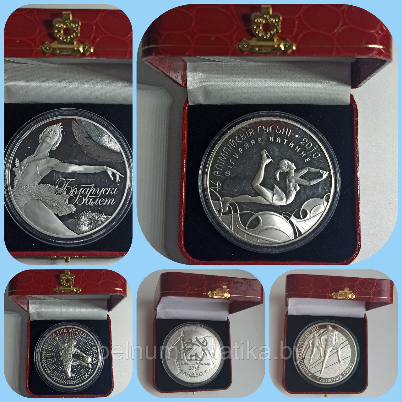 Футляр для одной монеты в капсуле Ø 74,00 мм бордовый из кожзаменителя - фото 2 - id-p137794544