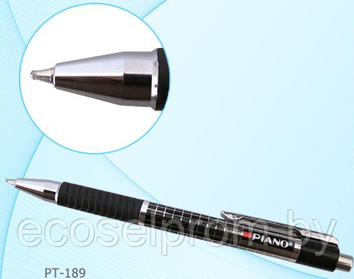 Автоматическая шариковая ручка "Piano", чернила на масляной основе; серебристый корпус с чёрным раисунком - фото 1 - id-p137794902