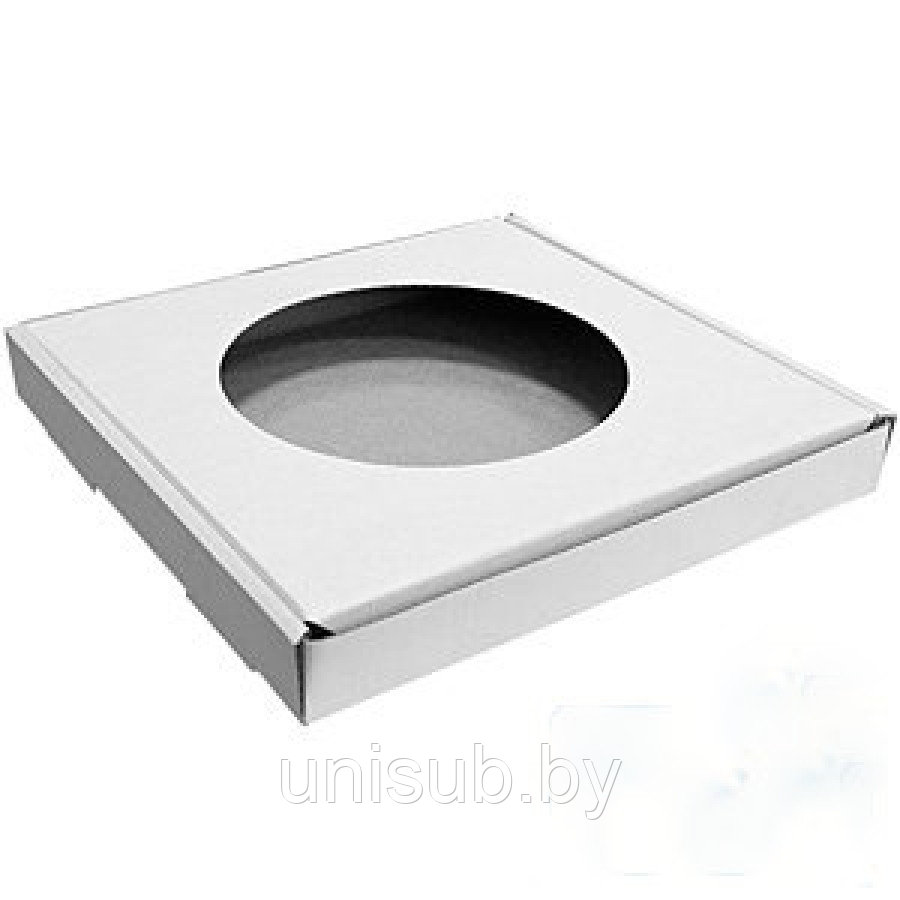 Коробка для тарелки 7,5" белая с круг. отверстием - фото 1 - id-p137147208