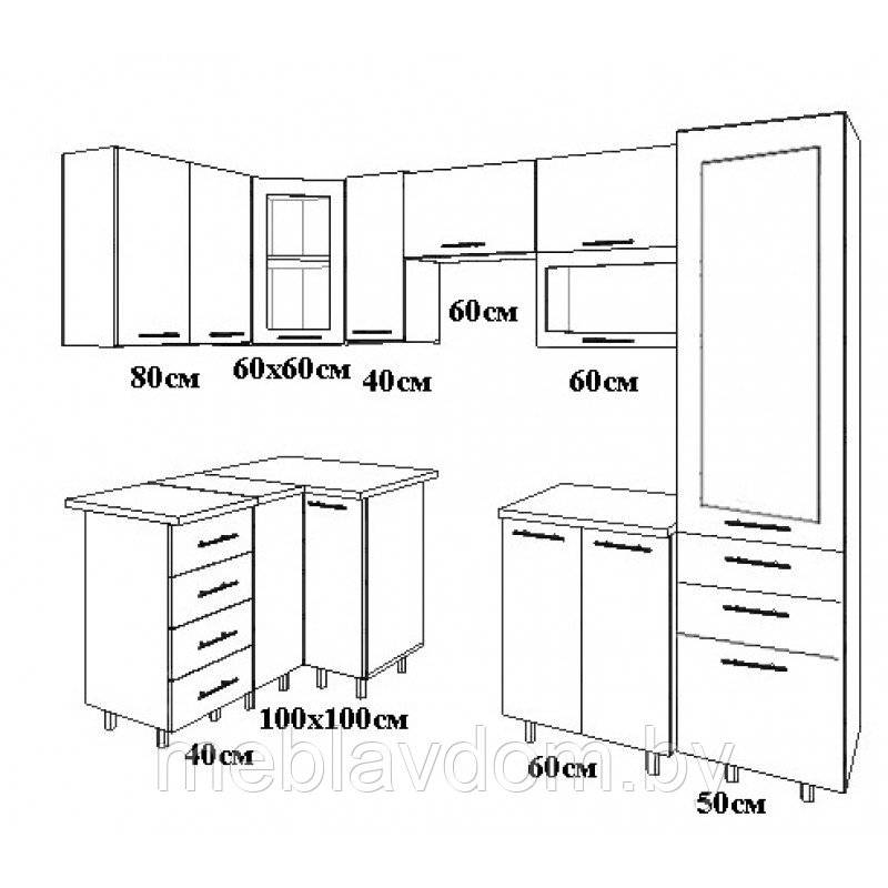 Угловая кухня София 1,4х2,7м. глянец - фото 5 - id-p137805106