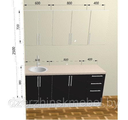 Набор мебели для кухни "Сапер" 1,6м. Производитель ЧПУП "Сапермебель".РБ - фото 9 - id-p36962307