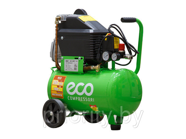 Компрессор ECO AE-251-4 (260 л/мин, 8 атм, коаксиальный, масляный, ресив. 24 л, 220 В, 1.80 кВт) - фото 1 - id-p137823198