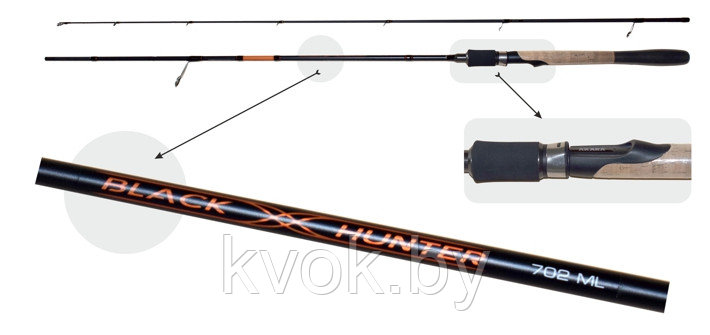 Спиннинг AKARA Black Hunter 2.48 м. тест: 4-18 гр - фото 3 - id-p137833495