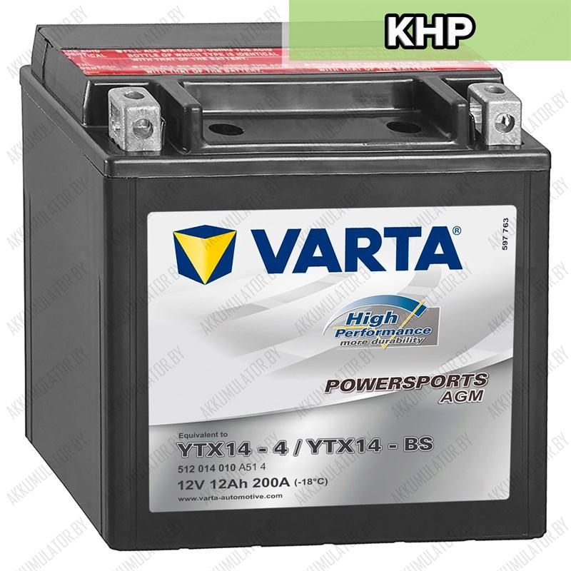 Varta Powersports AGM YTX14-4