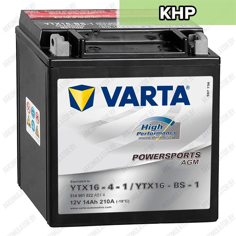 Varta Powersports AGM YTX16-4-1