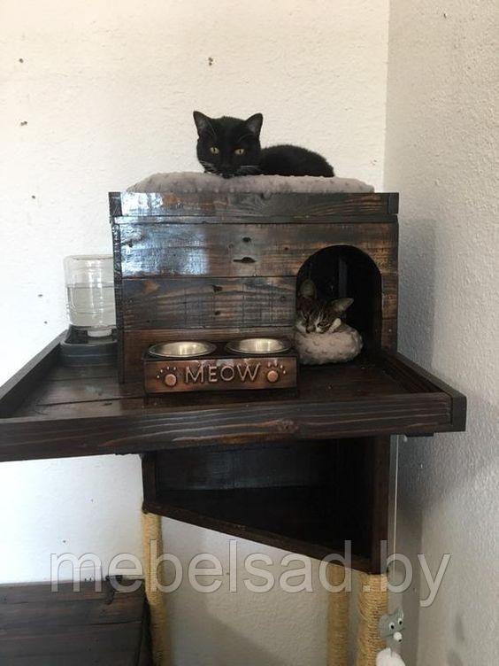 Домик-комплекс для кошек деревянный "Кошкин Дом №37" - фото 2 - id-p137841431
