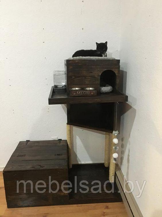 Домик-комплекс для кошек деревянный "Кошкин Дом №37" - фото 1 - id-p137841431
