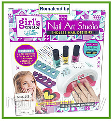 Детский Маникюрный набор "Nail Glam Salon" с лампой для сушки ногтей